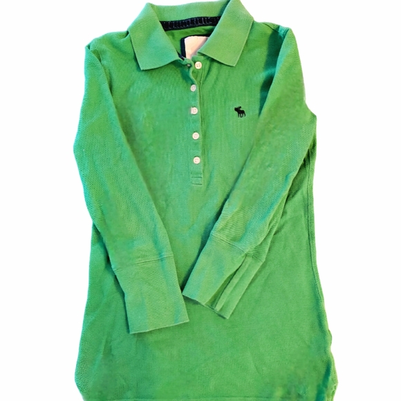 Abercrombie & Fitch kids polo tops shirts lot small pink green white stretch - Picture 7 of 9